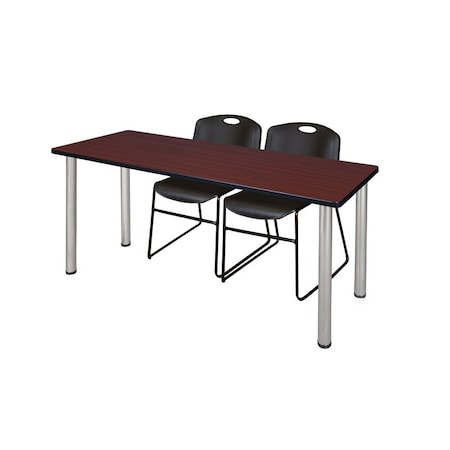 Kee Rectangle Tables > Training Tables > Kee Table & Chair Sets, 72 W, 24 L, 29 H, Mahogany MT7224MHBPCM44BK